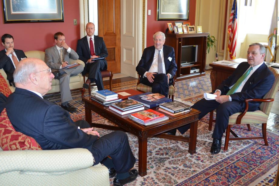 U.S. Senator Dick Durbin (D-IL) met with Ambassadors Tom Pickering and William Luers to discuss Iran.
